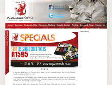 Tablet Screenshot of corporatepride.co.za